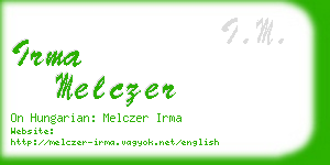 irma melczer business card